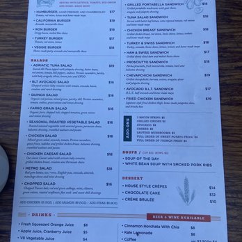 Metro Cafe - Lunch menu 4/15/23 - New American Near Me - Culver City, California Metro Cafe - Lunch menu 4/15/23 - New American Near Me - Culver City, California