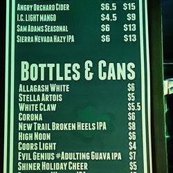 Phyrst Bar - Bar menu