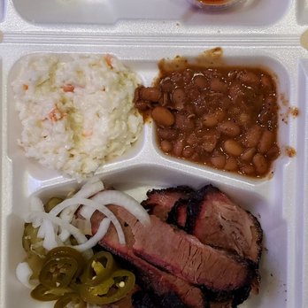 Lum's - Brisket, beans and cole slaw. - Barbeque Near Me - Junction, Texas Lum's - Brisket, beans and cole slaw. - Barbeque Near Me - Junction, Texas