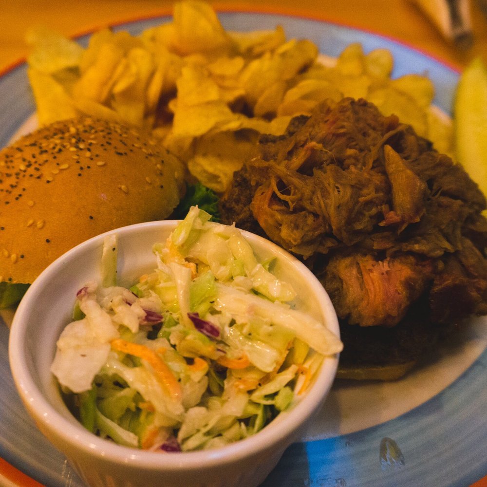 Bad Monkey - Bad Monkey for President burger, fries, coleslaw and a pickle. - Burgers Near Me - Ocean City, Maryland