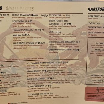 Dang Dang Noodle - Menu 9/17/26 - Pan Asian Near Me - Lahaina, Hawaii