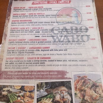 Cabo Wabo - Menu - Mexican Near Me - Cabo San Lucas, BCN