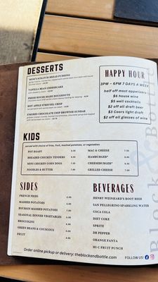 Menu photo 4 Block & Bottle Castle Rock, CO