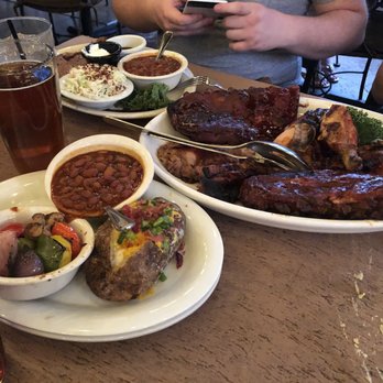 Bobby Q - Biltmore - Brisket, baby back ribs, bbq chicken, beans, loaded baked potato, and veggies. - Barbeque Near Me - Phoenix, Arizona Bobby Q - Biltmore - Brisket, baby back ribs, bbq chicken, beans, loaded baked potato, and veggies. - Barbeque Near Me - Phoenix, Arizona