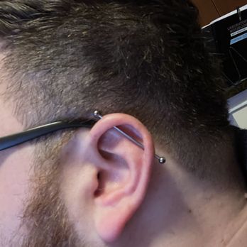 STUDS - Left ear: Industrial piercing from STUDS by Jax - Jewelry Near Me - Houston, Texas STUDS - Left ear: Industrial piercing from STUDS by Jax - Jewelry Near Me - Houston, Texas