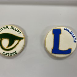 Corner House Deli - River Bluff and Lexington High School logos on cookies