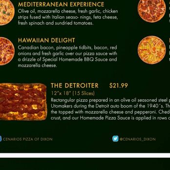Cenario's Pizza - Dixon - Online menu pricing https://cenariosdixon.com/files/2022/10/Cenarios_Pizza_of_Dixon_Menu.pdf - Pizza Near Me - Dixon, California Cenario's Pizza - Dixon - Online menu pricing https://cenariosdixon.com/files/2022/10/Cenarios_Pizza_of_Dixon_Menu.pdf - Pizza Near Me - Dixon, California