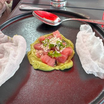 The Kitchen - Raw tuna. The green paste not wasabi! - New American Near Me - Jackson, Wyoming