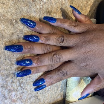 Royal Nails and Day Spa - Coffin shape by Tan, he did a great job!! - Nail Salons Near Me - Woodbridge, Virginia