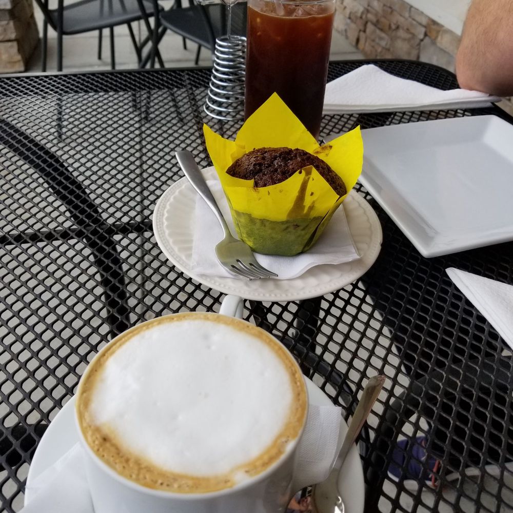 Dulce Cafe - Cappuccino and chocolate zucchini muffin - Coffee & Tea Near Me - Durham, North Carolina Dulce Cafe - Cappuccino and chocolate zucchini muffin - Coffee & Tea Near Me - Durham, North Carolina