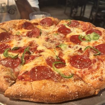 Mellow Mushroom Phoenix - April 2026, pizza with pepperoni, roasted tomatoes & supposed to be bell peppers yet thinking they ran out:( - Pizza Near Me - Phoenix, Arizona
