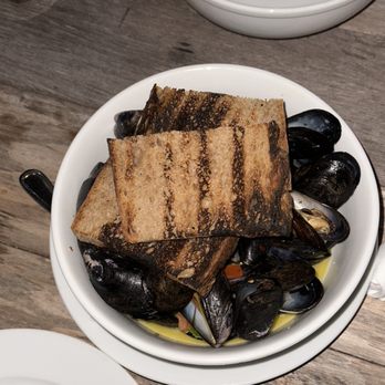 Seasalt - a plate of mussels and bread - Mediterranean Near Me - Montauk, New York