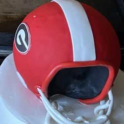Dortoni Bakery - Georgia bulldogs helmet cake. (Styrofoam helmet)