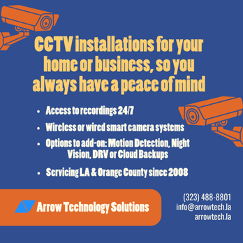 Arrow Technology Solutions - We have you covered on all CCTV installations! - IT Services & Computer Repair Near Me - Covina, California