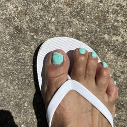 Disappointed in the final product, uneven nail, thick smeared polish,could have done just as bad a job myself-