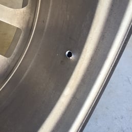 Hole in my 2005 G35 wheel they were able to successfully repair