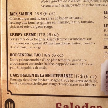 Jack Saloon - Some burgers on the menu - Bars Near Me - Brossard, Quebec