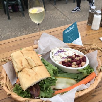 Nepenthe - Shrimp BLT with a side of coleslaw and garbanzo bean salad - New American Near Me - Big Sur, California Nepenthe - Shrimp BLT with a side of coleslaw and garbanzo bean salad - New American Near Me - Big Sur, California