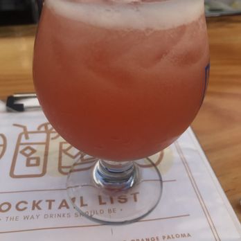 Food For Thought - Smoked Blood Orange Paloma - My favorite, and one of the best drinks I've ever had. - Gastropubs Near Me - Cape Neddick , Maine Food For Thought - Smoked Blood Orange Paloma - My favorite, and one of the best drinks I've ever had. - Gastropubs Near Me - Cape Neddick , Maine