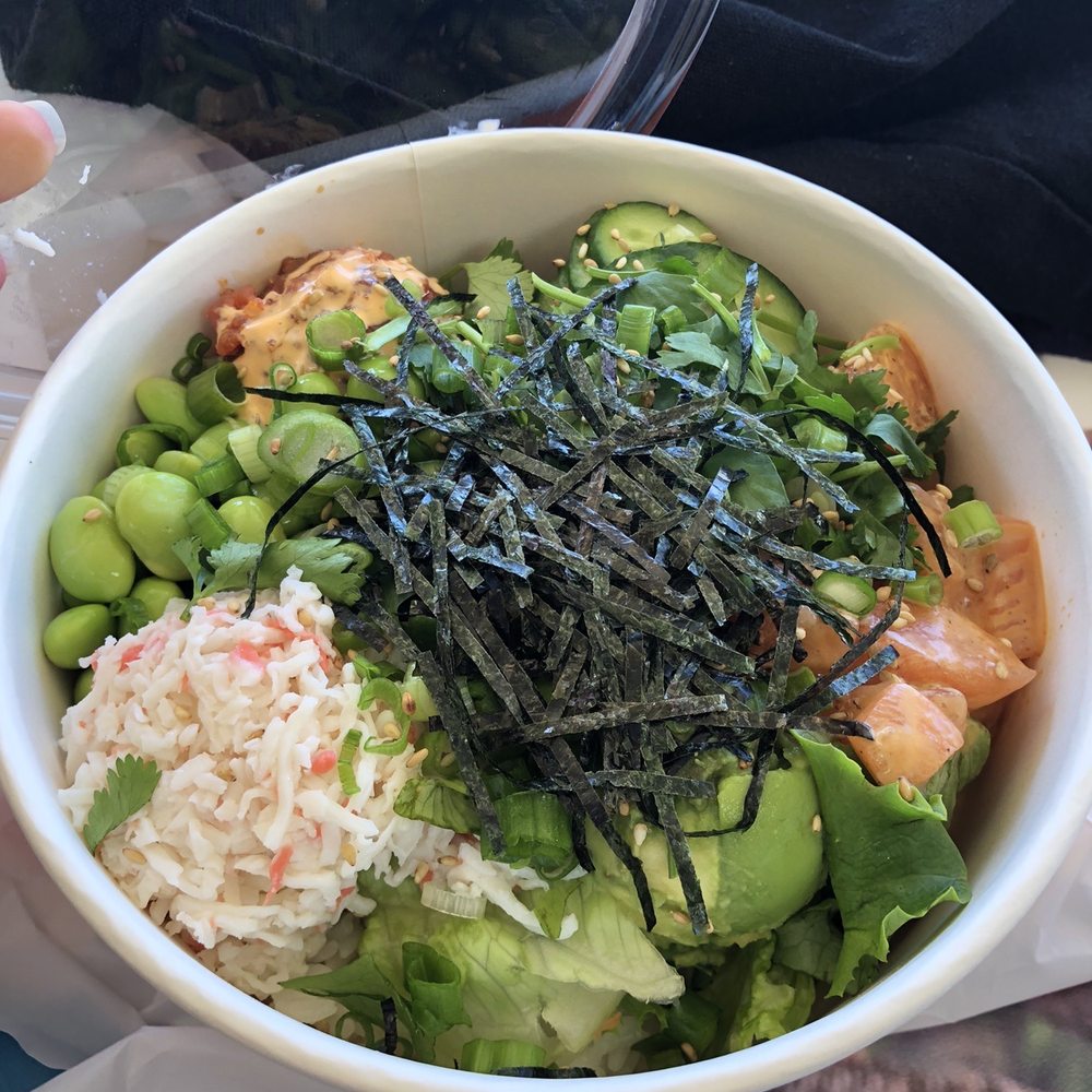 Poki One N Half - Spicy tuna and salmon as my two protein choices - Seafood Near Me - San Diego, California Poki One N Half - Spicy tuna and salmon as my two protein choices - Seafood Near Me - San Diego, California