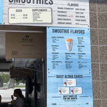 Hokulia Shave Ice - Cedar Hills - a menu for smoothies - Ice Cream & Frozen Yogurt Near Me - Cedar Hills, Utah