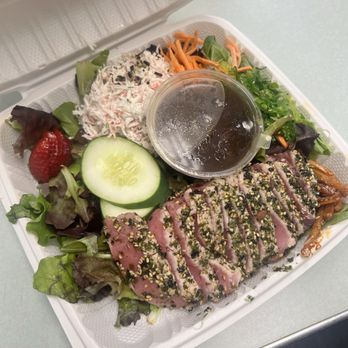 Guieb Cafe - Furikake Crusted Ahi Salad - New American Near Me - Honolulu, Hawaii Guieb Cafe - Furikake Crusted Ahi Salad - New American Near Me - Honolulu, Hawaii