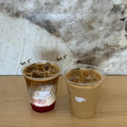 strawberry latte & vanilla latte strawberry latte & vanilla latte