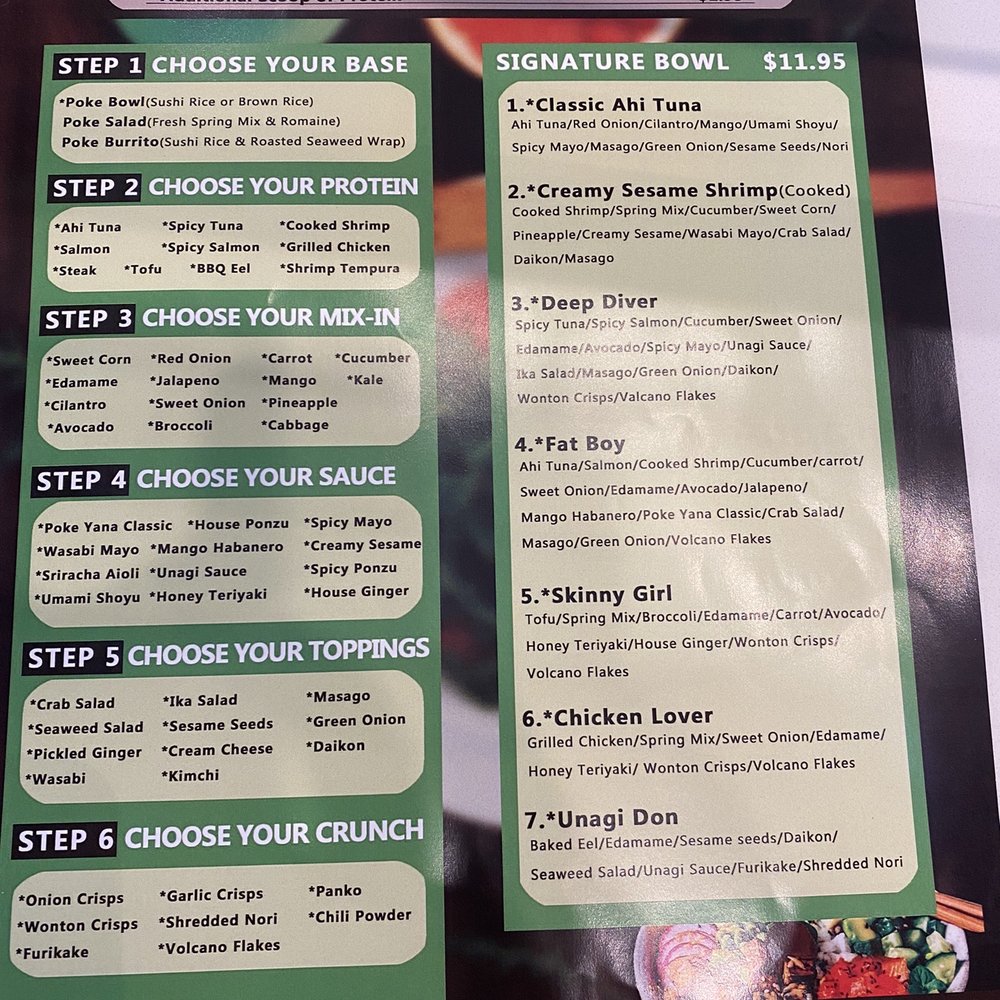 Poke Yana - Menu - Hawaiian Near Me - Kingwood, Texas Poke Yana - Menu - Hawaiian Near Me - Kingwood, Texas