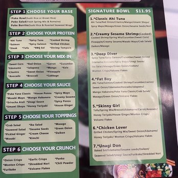 Poke Yana - Menu - Hawaiian Near Me - Kingwood, Texas