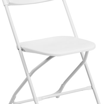 A Party Solution - White Folding Chair - Party Equipment Rentals Near Me - Cedar Hill, Texas