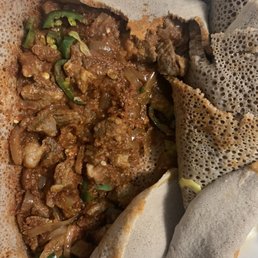 Awaze Lamb Tibs with a side of cabbage (not pictured)