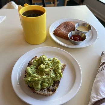 Doma Cafe - Avocado Toast (Half) and House-Made Hash Brown - Cafes Near Me - Chicago, Illinois Doma Cafe - Avocado Toast (Half) and House-Made Hash Brown - Cafes Near Me - Chicago, Illinois