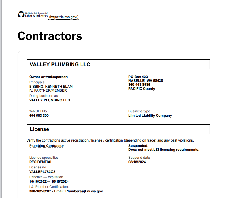 Slide of Valley Plumbing