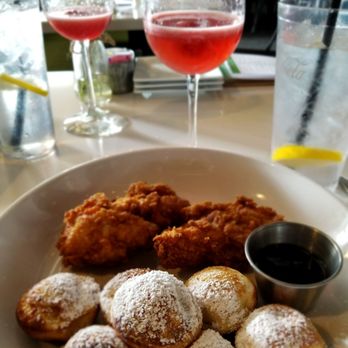 Sonder - Chicken and waffles (waffle machine was broken so got the Aebleskivers instead) - Salad Near Me - Bakersfield, California Sonder - Chicken and waffles (waffle machine was broken so got the Aebleskivers instead) - Salad Near Me - Bakersfield, California