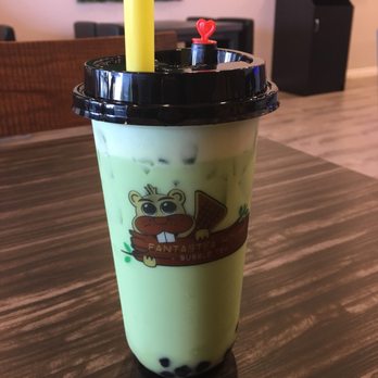 Fantastea House - mint milk tea (100% sugar) with boba $5.50 - Bubble Tea Near Me - Beaverton, Oregon