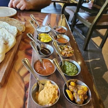 Sanaa - Bread service dips including the 10th sauce that is very spicy! - Indian Near Me - Lake Buena Vista, Florida Sanaa - Bread service dips including the 10th sauce that is very spicy! - Indian Near Me - Lake Buena Vista, Florida