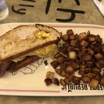 Breakfast Republic - Breakfast Sammy with potatoes - Breakfast & Brunch Near Me - Irvine, California