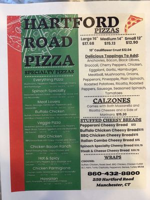 Menu photo 3 Hartford Road Pizza Manchester, CT