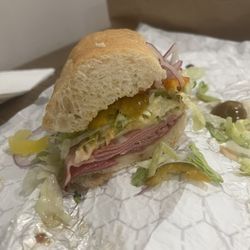Crozeli Sandwich Shop - Half of my Italian sandwich- added hot peppers