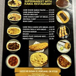 PDX Halal Market - Simple menu