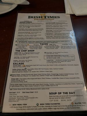 Menu photo 4 Irish Times Brookfield, IL