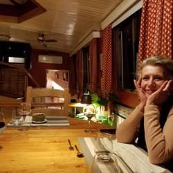 Saroche Charter Barge - On the barge after dinner, with some great wine and some awesome company.