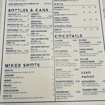 Catch One - Menu page 2 - Cocktail Bars Near Me - Dallas, Texas