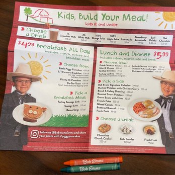 Bob Evans - Kids menu with coloring crayons - American Near Me - Petoskey, Michigan Bob Evans - Kids menu with coloring crayons - American Near Me - Petoskey, Michigan