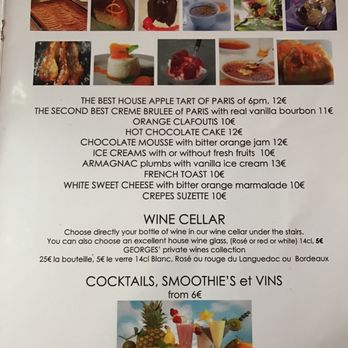 Au Vieux Paris d'Arcole - Dessert menu. - French Near Me - Paris, 75 Au Vieux Paris d'Arcole - Dessert menu. - French Near Me - Paris, 75