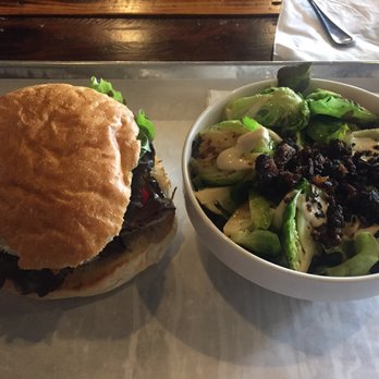 Smokehouse Sandwich - Samson sandwich and brussel sprouts salad - Sandwiches Near Me - Richmond, British Columbia Smokehouse Sandwich - Samson sandwich and brussel sprouts salad - Sandwiches Near Me - Richmond, British Columbia