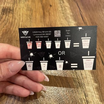 Mustache MilkTea - Stamp card - Bubble Tea Near Me - Lynnwood, Washington