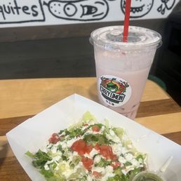 Chicken Taquitos & strawberry horchata Chicken Taquitos & strawberry horchata