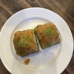The baklava was tasty and sweet The baklava was tasty and sweet