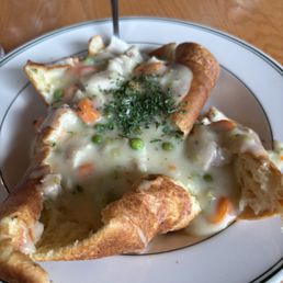 Chicken Pot Pie, served over a popover Chicken Pot Pie, served over a popover